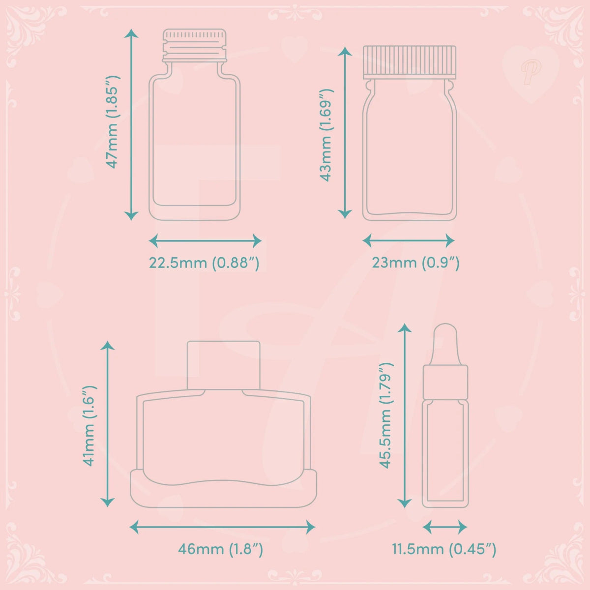 Clear Ink Bottle Stamps - Set P - Felicity's Attic
