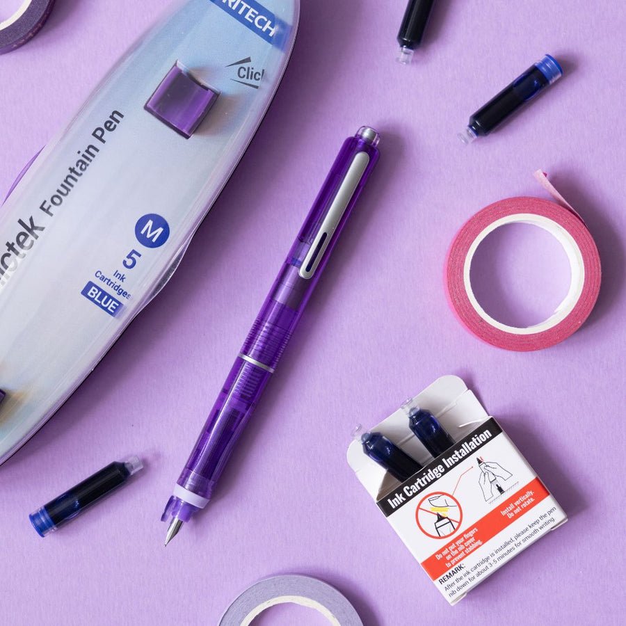 Clictek Retractable Fountain Pens - Writech - Purple