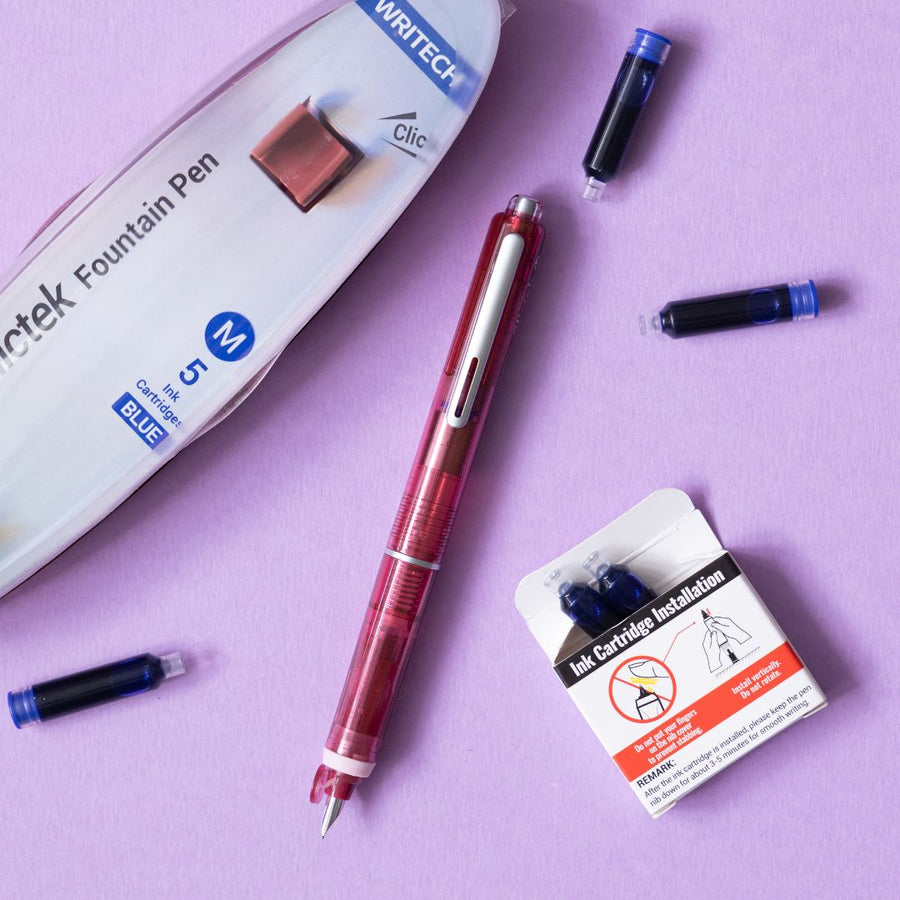 Clictek Retractable Fountain Pens - Writech - Red