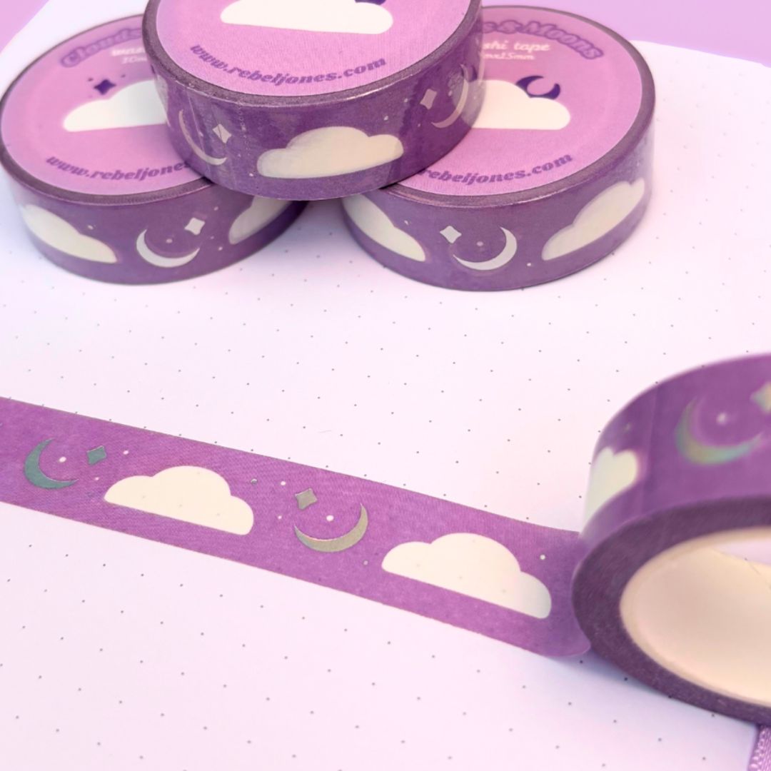 Clouds and Moons Washi Tape - Rebel Jones