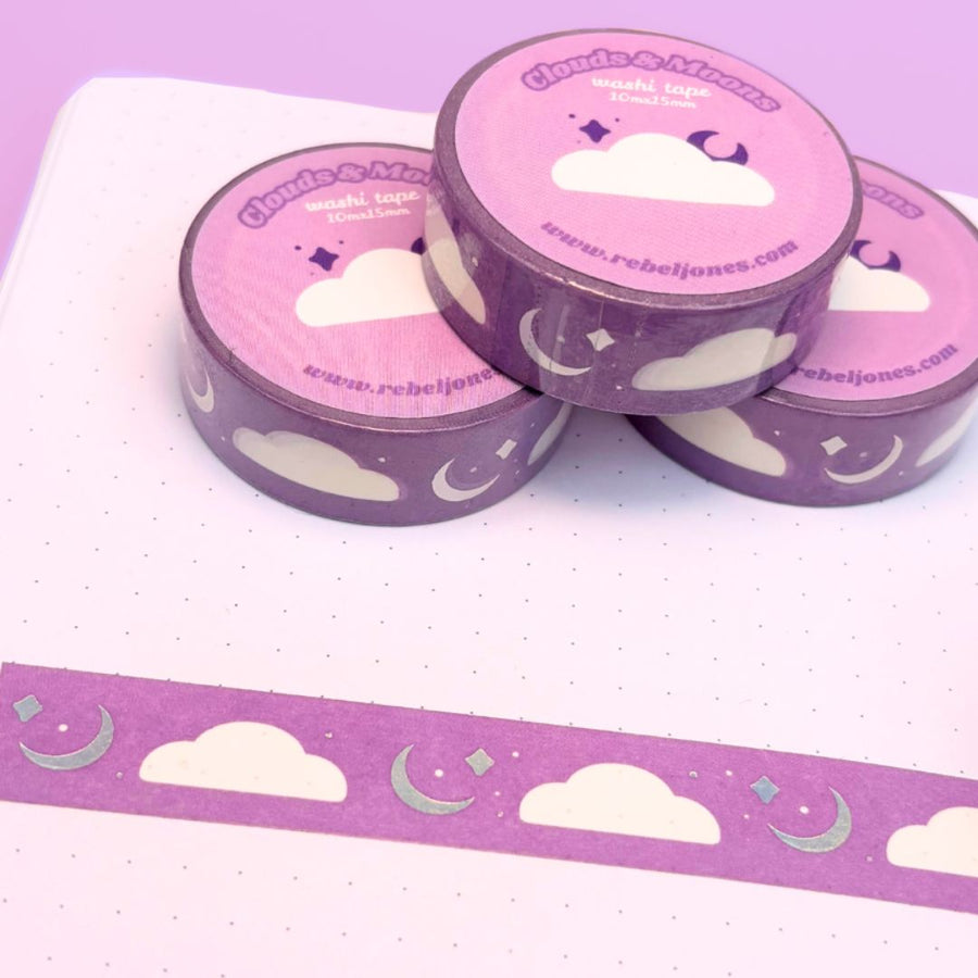 Clouds and Moons Washi Tape - Rebel Jones