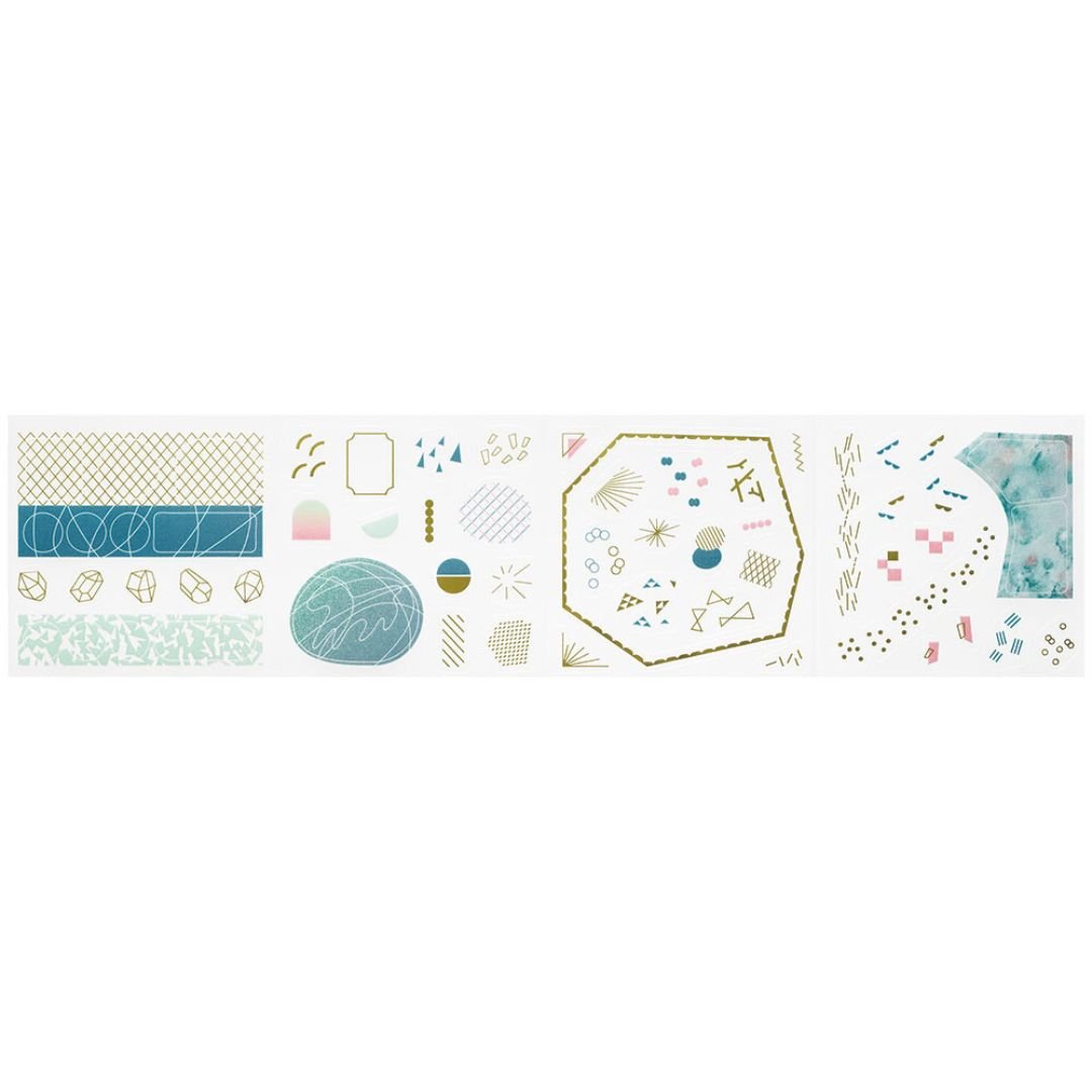 Coffret Clear PET Planner Roll Stickers - Peacock Green - King Jim