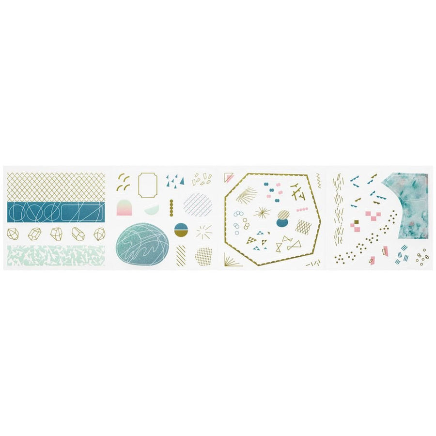 Coffret Clear PET Planner Roll Stickers - Peacock Green - King Jim
