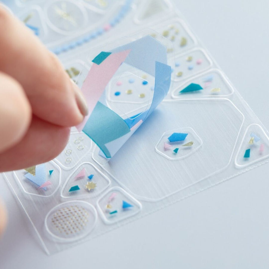 Coffret Clear PET Planner Roll Stickers - Peacock Green - King Jim