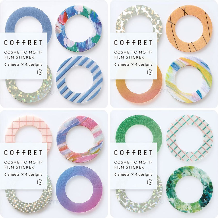 Coffret Ring Clear PET Planner Stickers - Peacock Green - King Jim