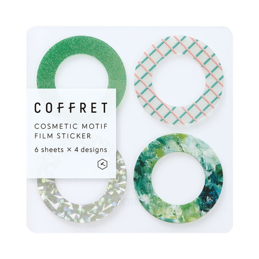 Coffret Ring Clear PET Planner Stickers - Peacock Green - King Jim