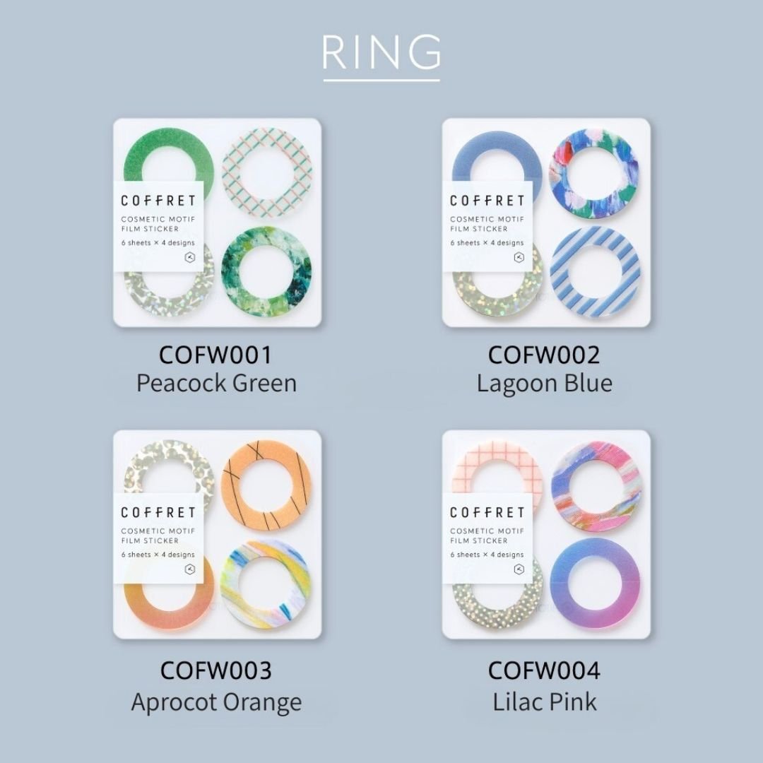 Coffret Ring Clear PET Planner Stickers - Peacock Green - King Jim