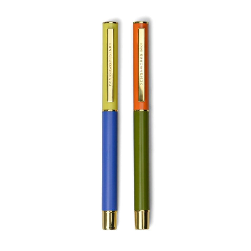 Colour Block Pens-Pens-Designworks Collective-Cobalt & Army Green