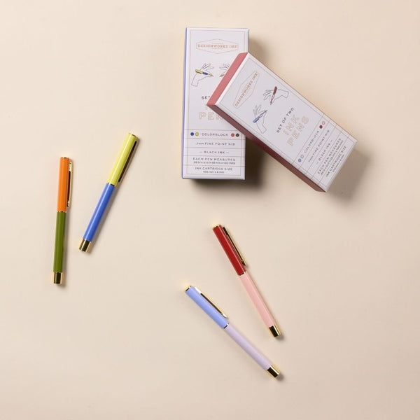 Colour Block Pens-Pens-Designworks Collective-Lilac & Cornflower