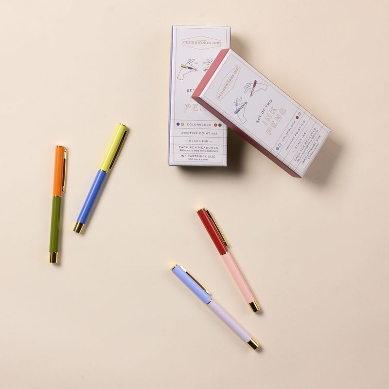 Colour Block Pens-Pens-Designworks Collective-Lilac & Cornflower