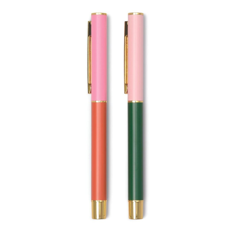 Colour Block Pens-Pens-Designworks Collective-Orange & Emerald