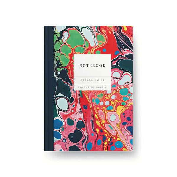 A5 Lined Notebook Kaleido-Notebooks-Ohh Deer-Marbling Cascade