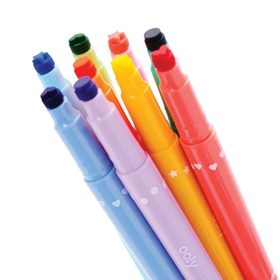 Confetti Stamp Double - Ended Markers - Set of 9 - Ooly