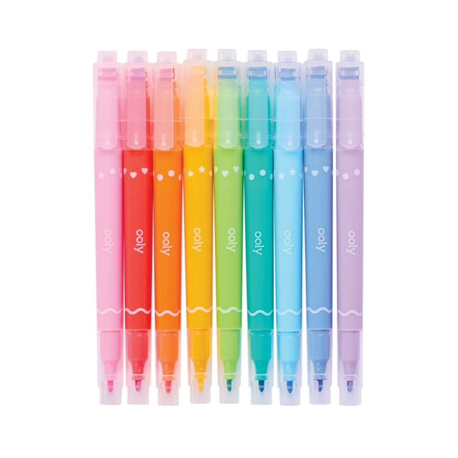Confetti Stamp Double - Ended Markers - Set of 9 - Ooly