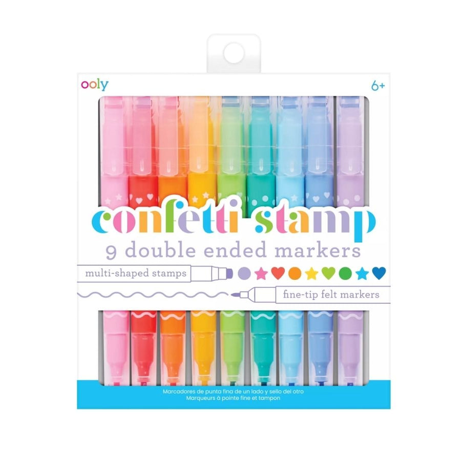 Confetti Stamp Double - Ended Markers - Set of 9 - Ooly