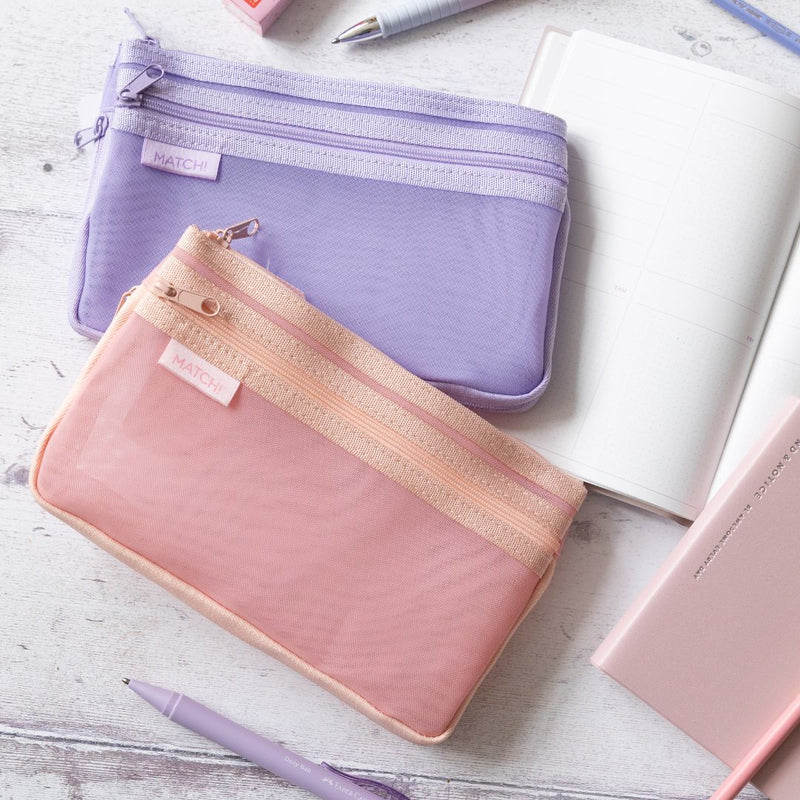 Match Mesh Pencil Case - Sun-Star-Pencil Cases-Sun-Star-Coral