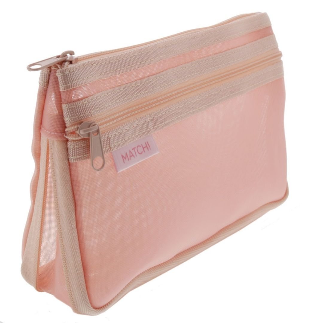 Coral Pink Match Mesh Pencil Case - Sun - Star - Sun - Star - Under the Rowan Trees