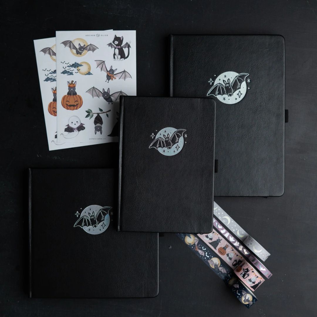 Cute Bat Dot Grid Journal - Archer & Olive - A5 - Archer & Olive