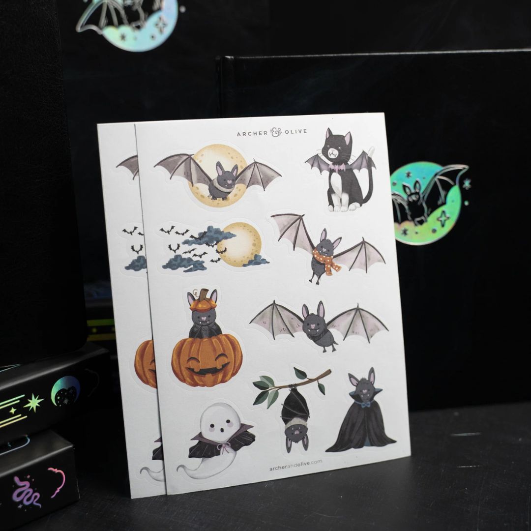 Cute Bat Sticker Set - Archer & Olive - Archer & Olive
