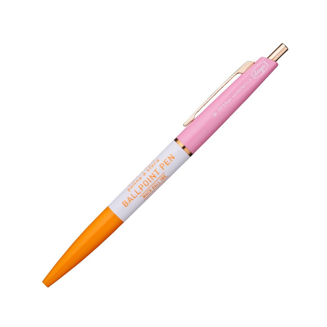 Days 3 Section Ballpoint Pens - Mark's Tokyo - Orange Pink - Mark's Inc.