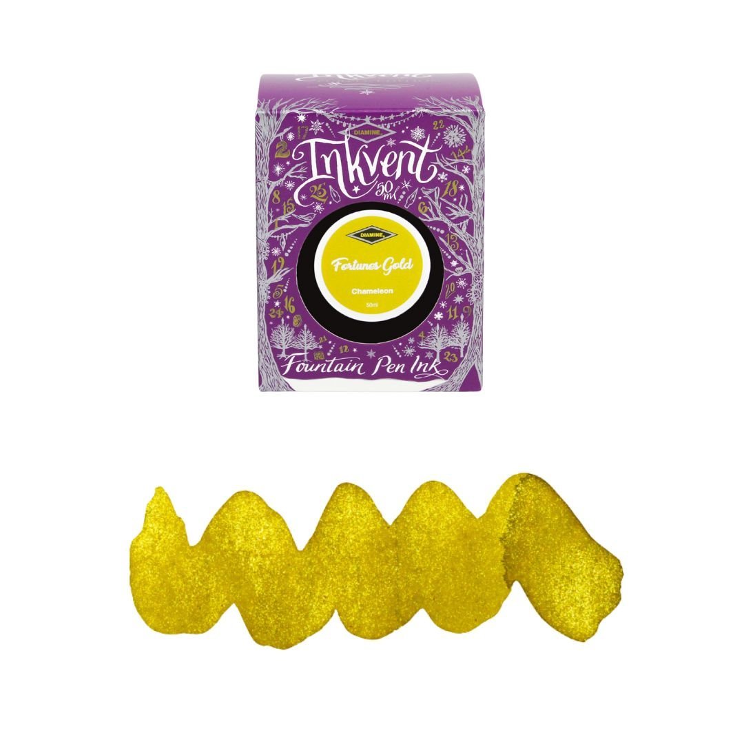 Diamine 50ml Fountain Pen Ink - Purple Inkvent Edition - Fortunes Gold