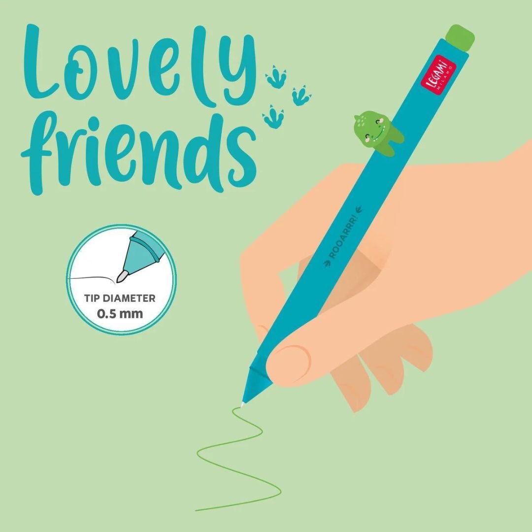 Dino Gel Pen - Lovely Friends - Legami - Under the Rowan Trees