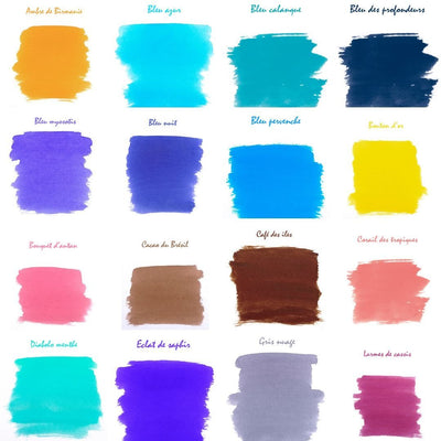Herbin Fountain Pen Inks Bottle 10ml -Swatches