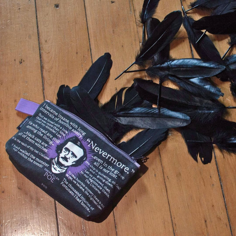 Canvas Pencil Case - The Unemployed Philosophers Guild-Edgar Allan Poe Lifestyle Raven Feathers