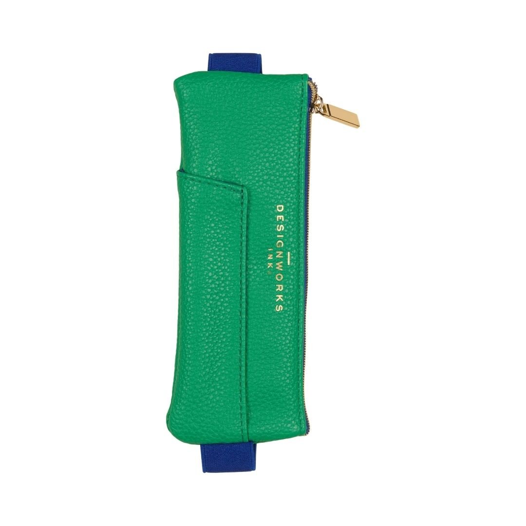 Elasticated Pen Pouch Green & Navy - Designworks Collective - Under the Rowan Trees