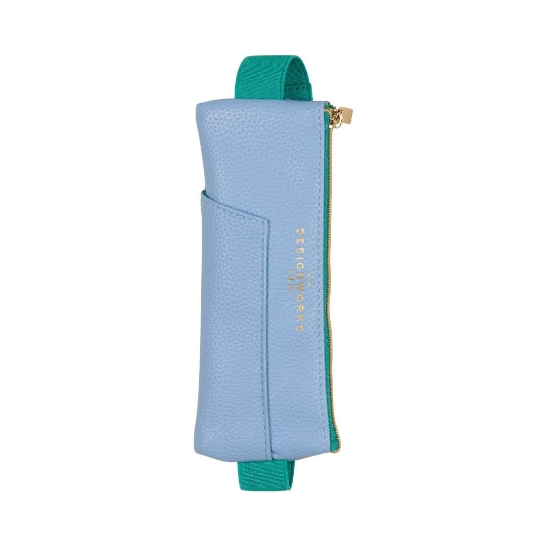 Elasticated Pen Pouch Light Blue & Green - Designworks Collective - Under the Rowan Trees