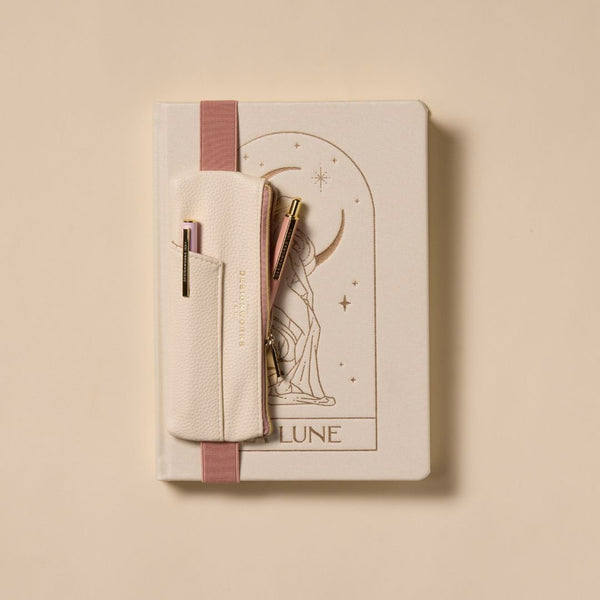 Elasticated Pen Pouch - Notebook Pencil Case-Pencil Cases-Designworks Collective-Cream