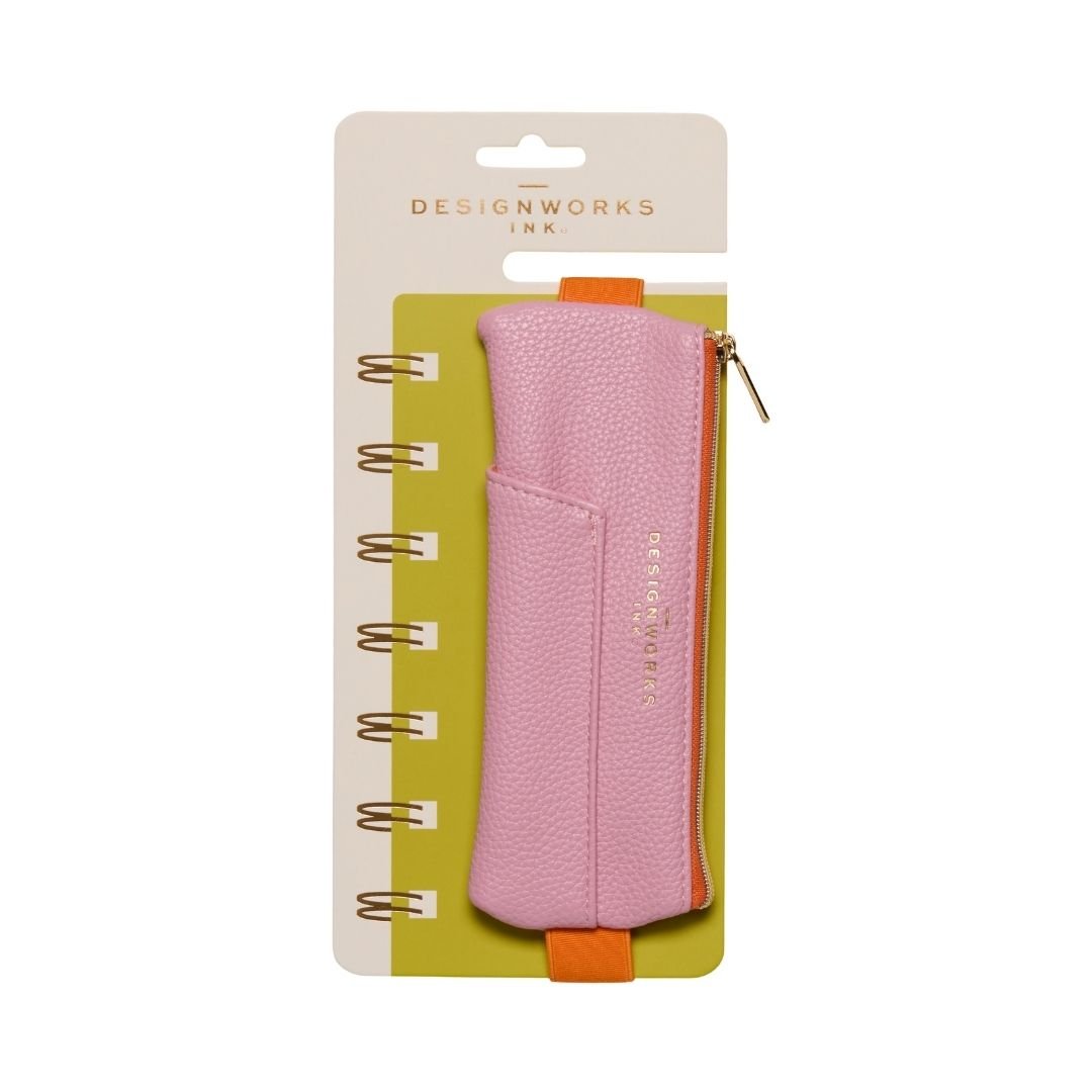 Elasticated Pen Pouch Pink & Orange - Designworks Collective - Under the Rowan Trees