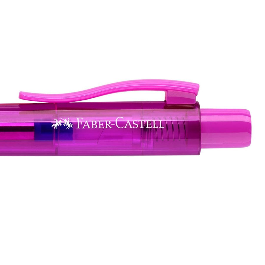 Electric Fuscia Poly Ball View Ballpoint Pen - Faber - Castell, Blue Ink - Faber - Castell