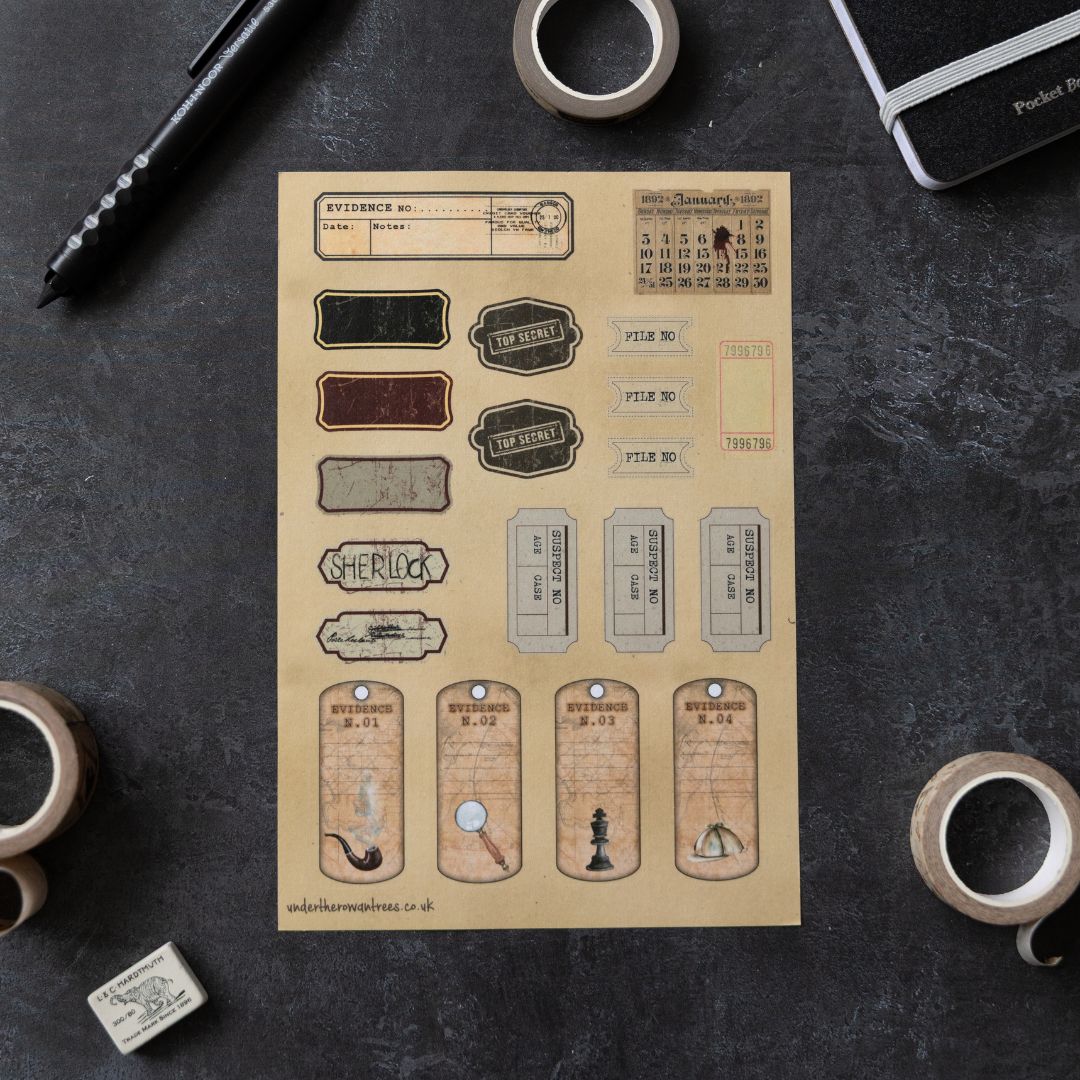 Elementary Sticker Sheets - Evidence - Under the Rowan Trees