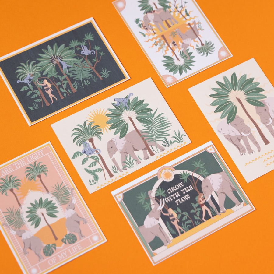 Elephant Postcards - Set of 6 - 