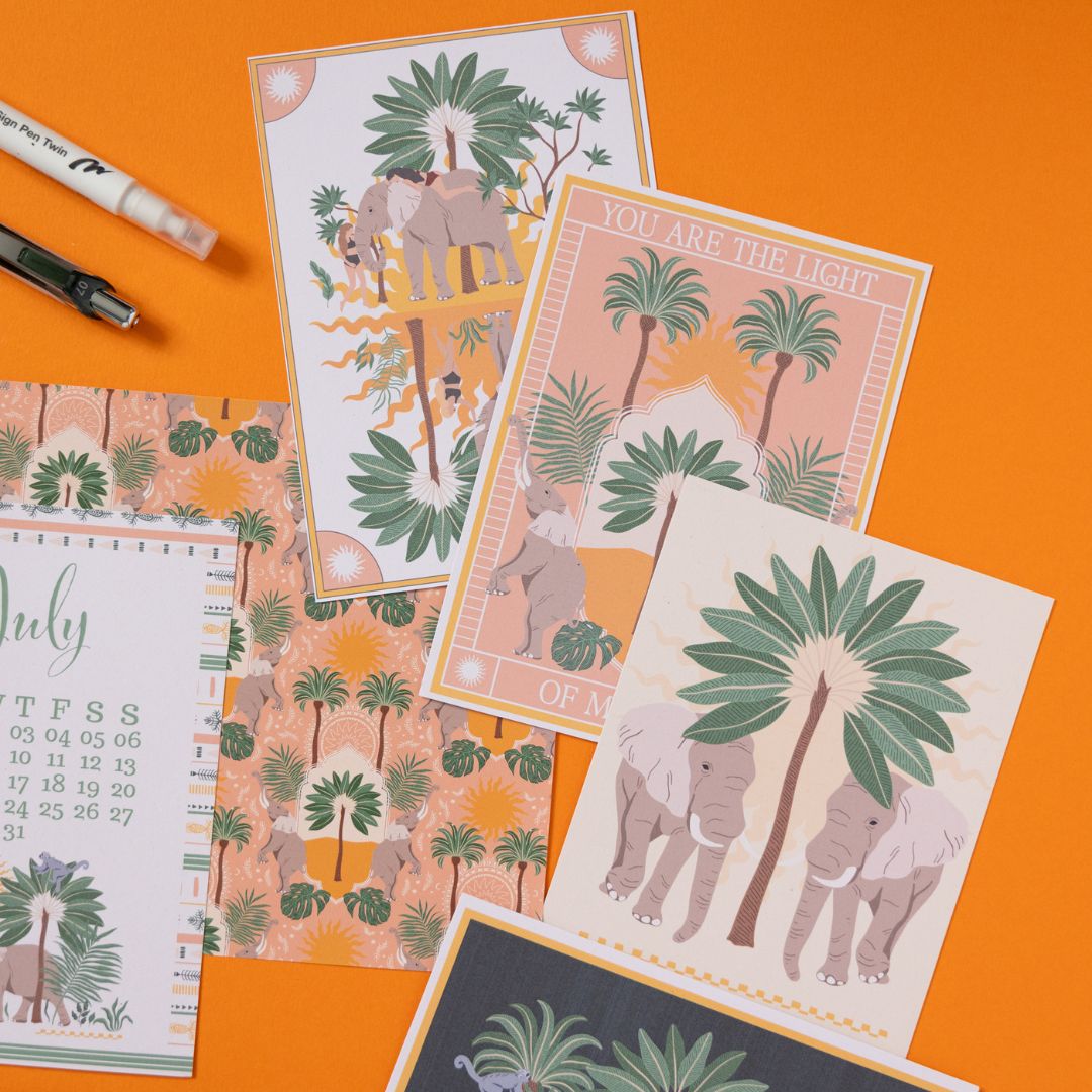 Elephants Stationery Gift Box - 
