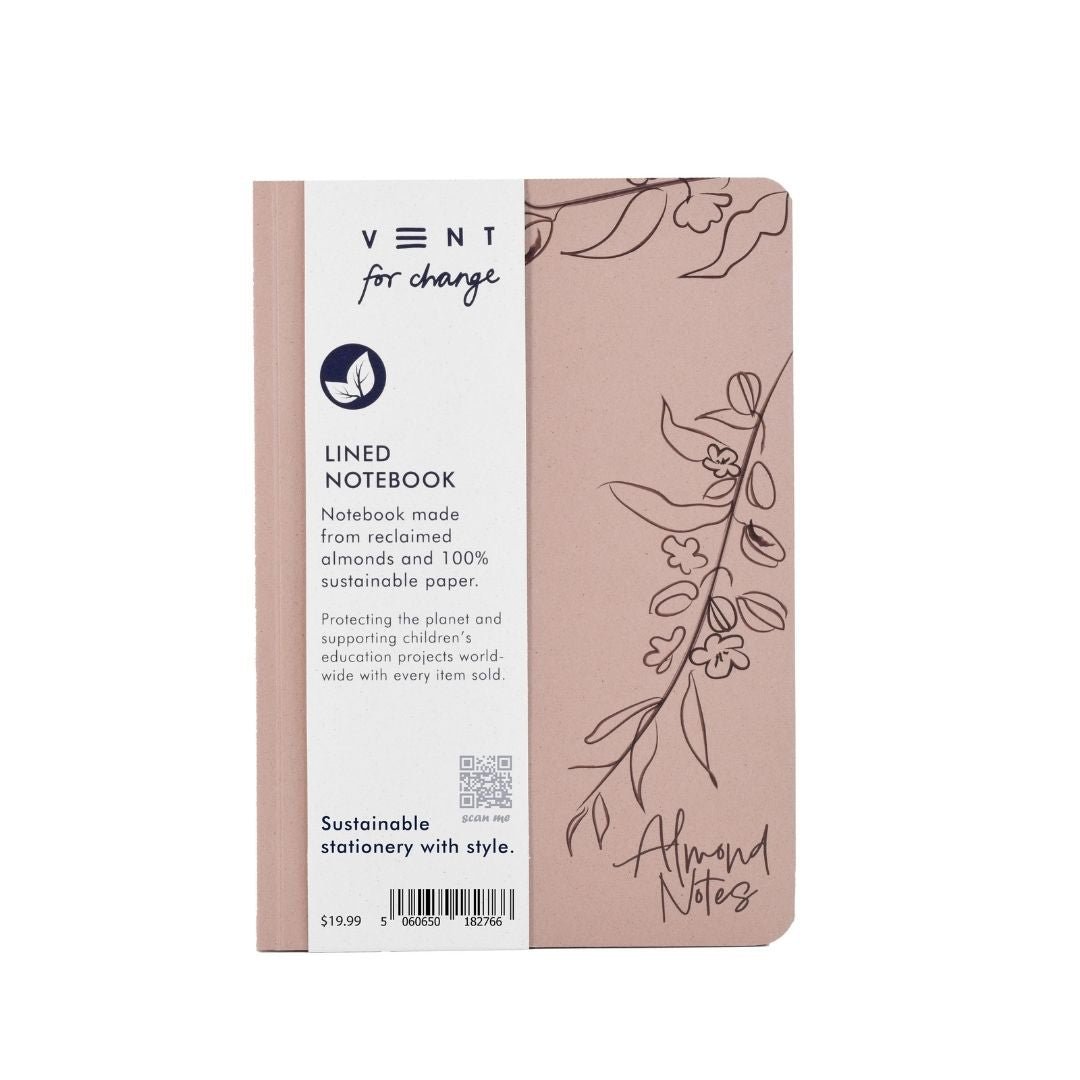 Enviro Notes A5 Lined Notebook - Almond - Vent for Change