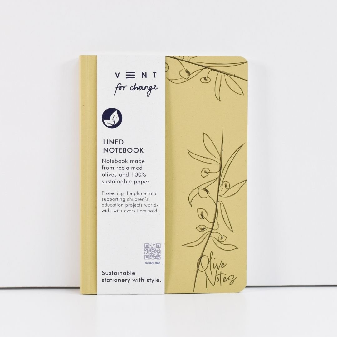 Enviro Notes A5 Lined Notebook - Olive - Vent for Change