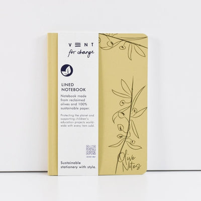 Enviro Notes A5 Lined Notebook - Olive - Vent for Change