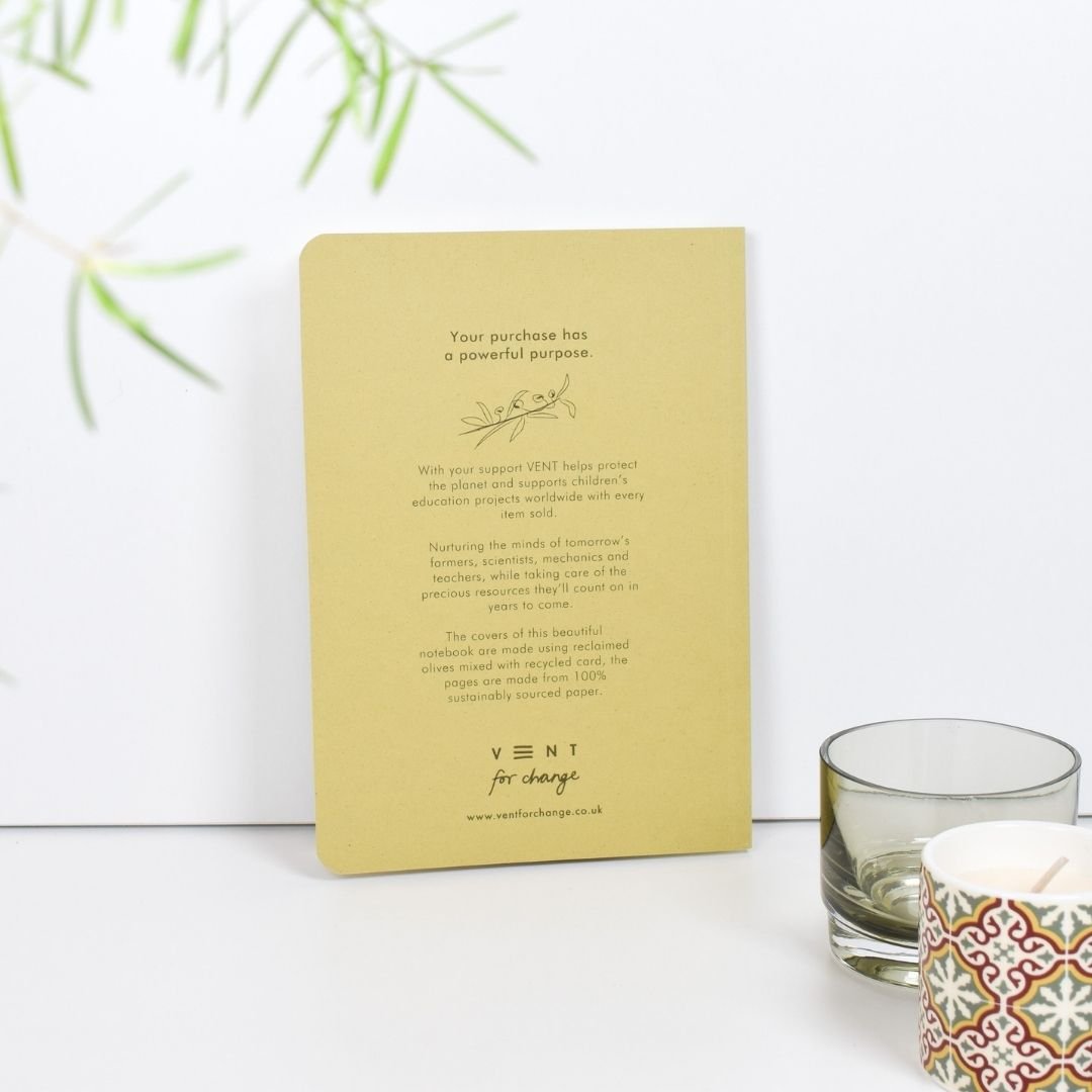 Enviro Notes A5 Lined Notebook - Olive - Vent for Change