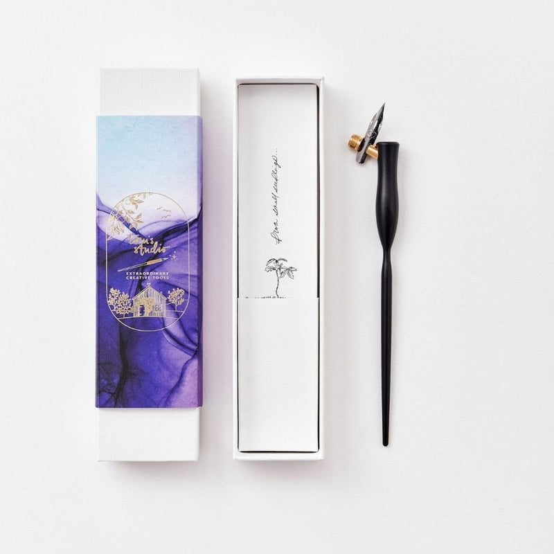 Flourish Oblique Calligraphy Dip Pen-Pens-Tom's Studio-Black