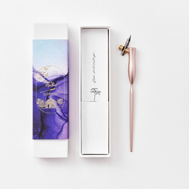 Flourish Oblique Calligraphy Dip Pen-Pens-Tom's Studio-Rose gold