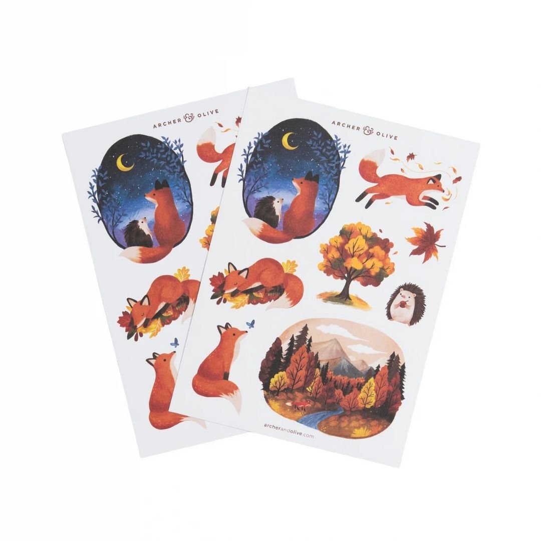 Forest Foxes Sticker Set - Archer & Olive