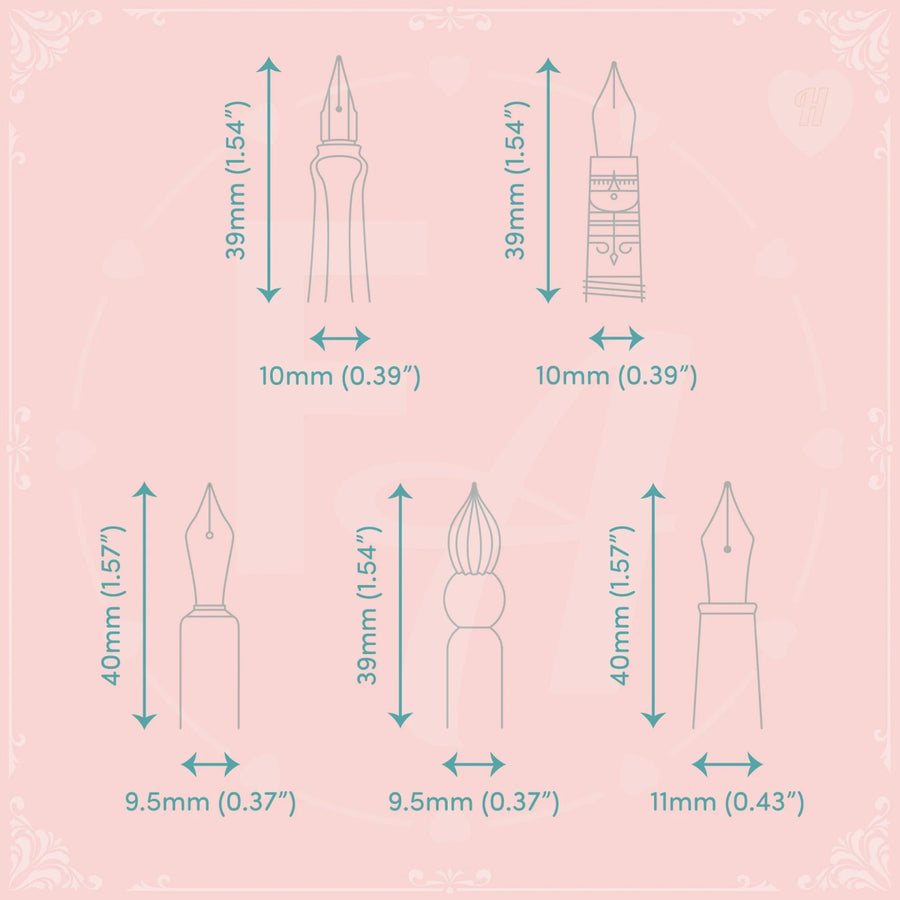 Fountain Pen Nib Stamps - Set H - Felicity's Attic