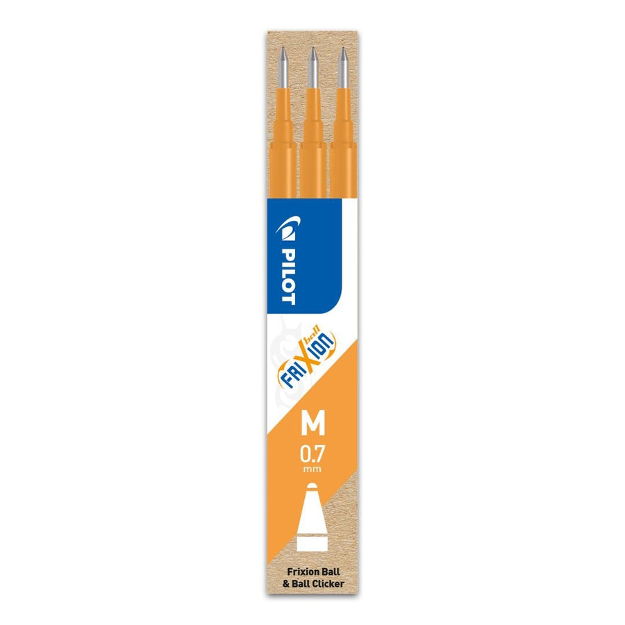 Frixion Ball Refills 0.7mm - 3 Pack - Apricot Orange - Pilot