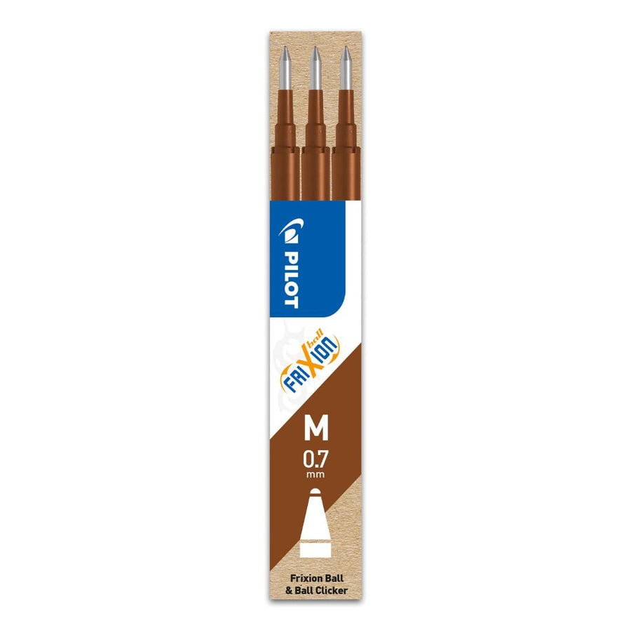 Frixion Ball Refills 0.7mm - 3 Pack - Brown - Pilot