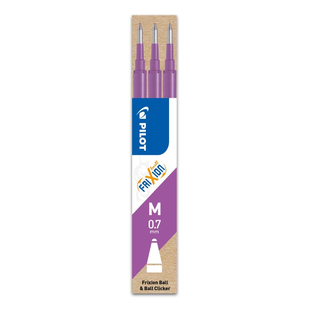 Frixion Ball Refills 0.7mm - 3 Pack - Purple - Pilot