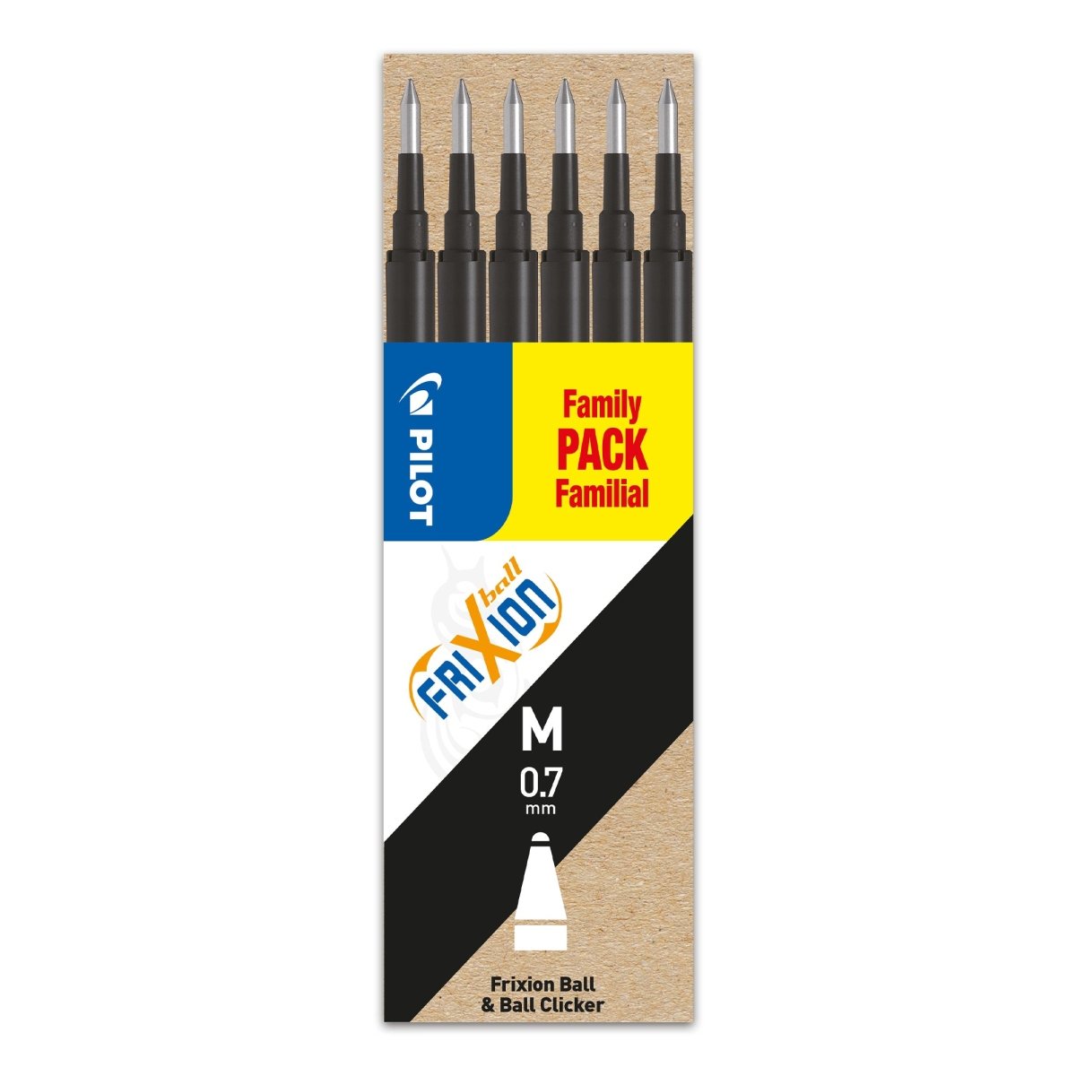 Frixion Ball Refills 0.7mm - 6 Pack - Black - Pilot