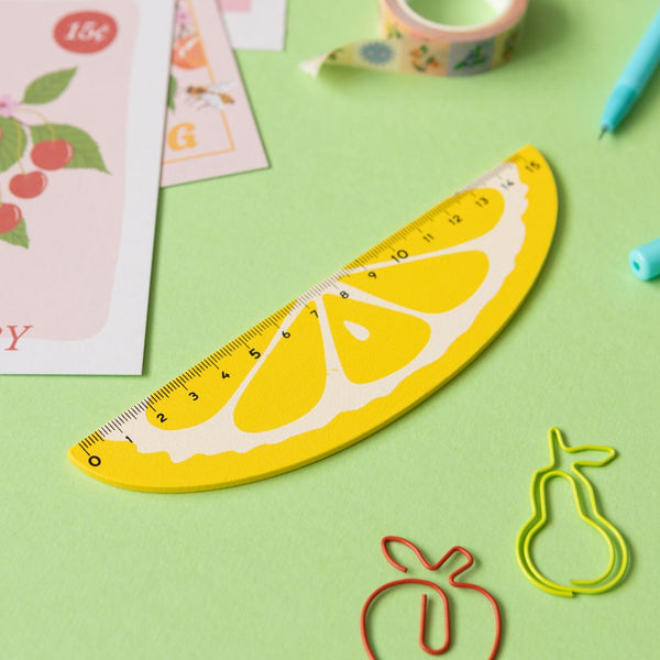 Fruit Wooden Ruler-Rulers-Under the Rowan Trees-Lemon