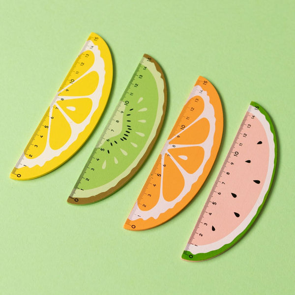 Fruit Wooden Ruler-Rulers-Under the Rowan Trees-Lemon